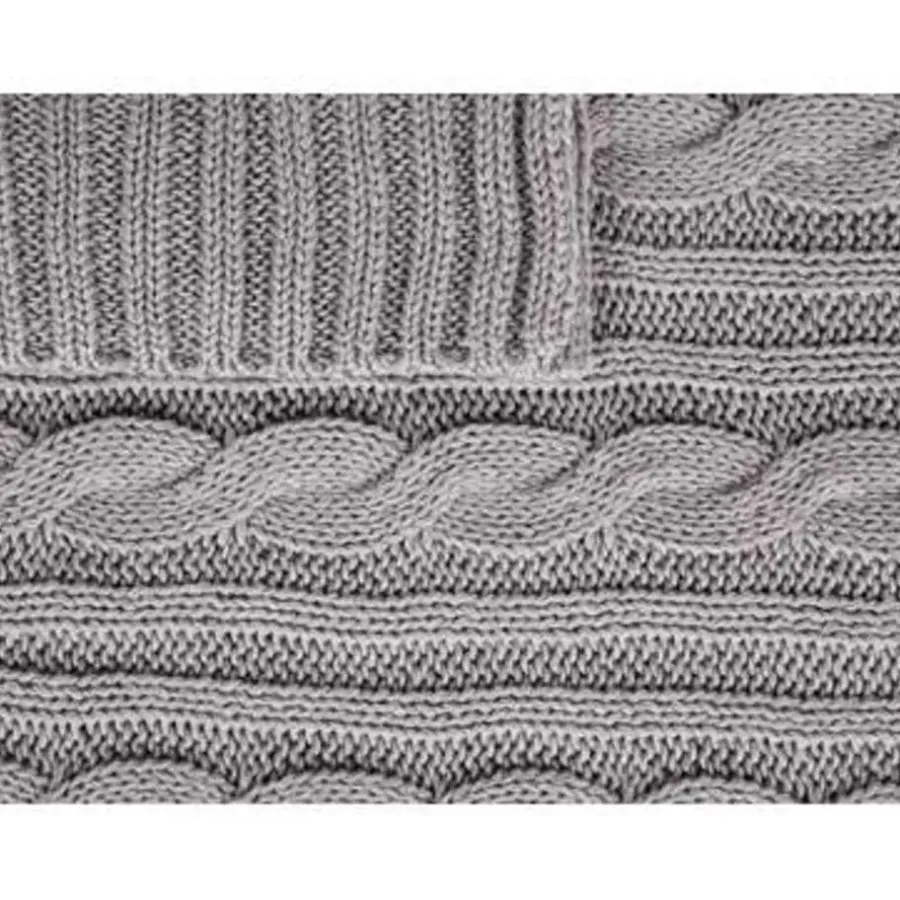 Beliani ANAMUR - Plaid - Grijs - 110 x 180 cm - Katoen