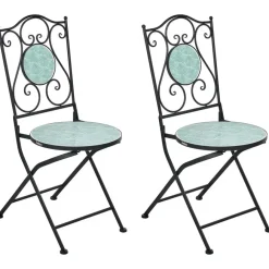 Bistro- & Balkonsets-Leen Bakker ANAPO - Set van 2 tuinstoelen - Zwart - IJzer