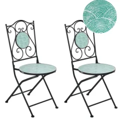 Bistro- & Balkonsets-Leen Bakker ANAPO - Set van 2 tuinstoelen - Zwart - IJzer