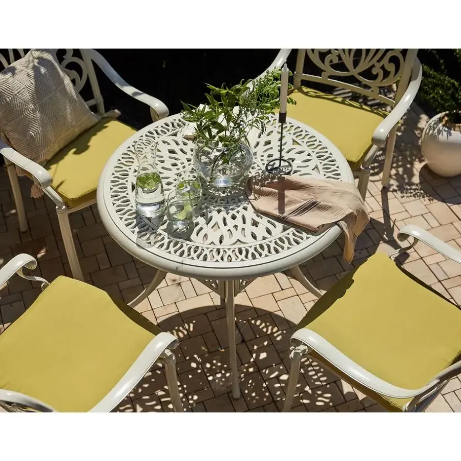 Beliani ANCONA - Tuintafel - Wit - 90 x 90 cm - Aluminium