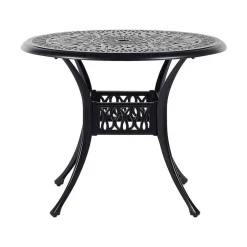 Tuintafels-Beliani ANCONA - Tuintafel - Zwart - 90 x 90 cm - Aluminium