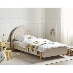 Beliani ANET - Bed - Beige - 90 x 200 cm - Stof