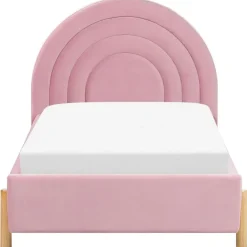 Beliani ANET - Bed - Roze - 90 x 200 cm - Fluweel