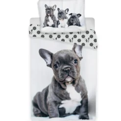 Kinderdekbedovertrekken-Animal Pictures Bulldog - Dekbedovertrek - Eenpersoons - 140 x 200 cm - Multi