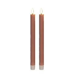 Anna's Collection Anna Collection Led dinerkaarsen - 2x - roze - 25 cm - 3D vlam