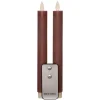 Kaarsen-Anna's Collection Anna Collection LED dinerkaarsen - 2x st - antiek roze - 23 cm