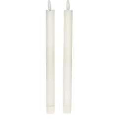 Kaarsen-Anna's Collection Anna Collection Led dinerkaarsen - 2x st - wit - 24 cm - 3D lont