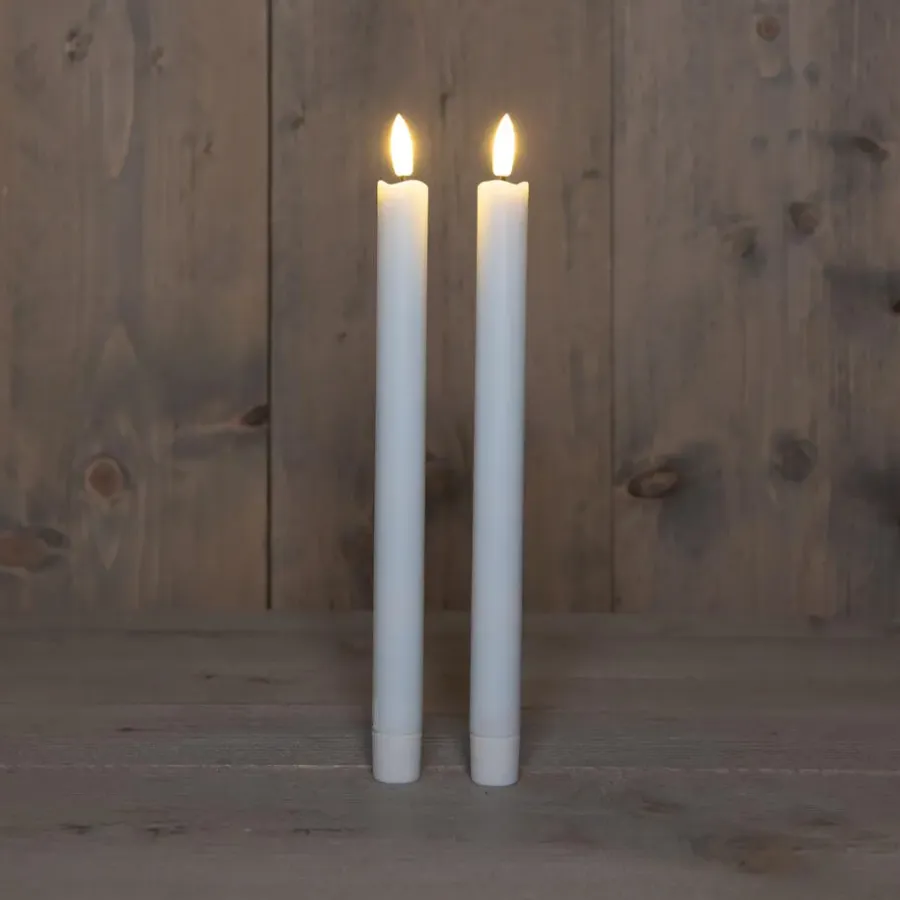 Kaarsen-Anna's Collection Anna Collection Led dinerkaarsen - 2x st - wit - 24 cm - 3D lont