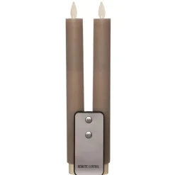 Anna's Collection Anna Collection LED dinerkaarsen - 2x - taupe kleur - 23 cm