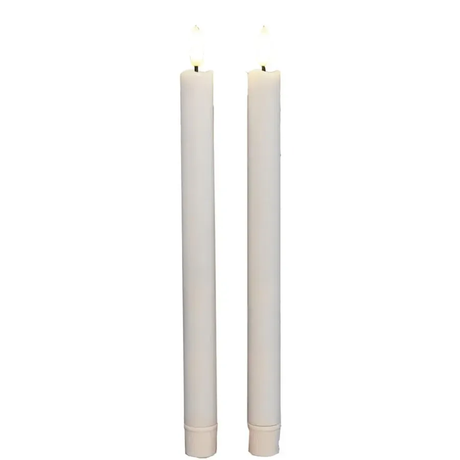 Anna's Collection Anna Collection Led dinerkaarsen - 2x - wit - 25 cm - 3D vlam