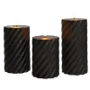 Anna's Collection Anna Collection LED kaarsen - 3x - zwart -swirl -afstandsbediening