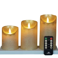 Kaarsen-Anna's Collection LED kaarsen - 3x - goud
