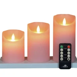 Kaarsen-Anna's Collection LED kaarsen - 3x - lichtroze
