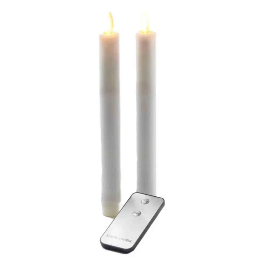Kaarsen-Anna's Collection Dinerkaarsen - wit - 2 stuks - LED - 23 cm