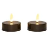Kaarsen-Anna's Collection Jumbo theelichten - 2x - zwart - 6 x 4,5 cm