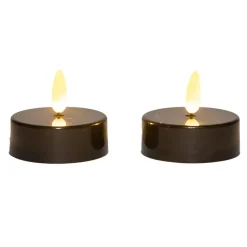 Kaarsen-Anna's Collection Jumbo theelichten - 2x - zwart - 6 x 4,5 cm
