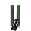 Kaarsen-Anna's Collection LED dinerkaarsen - 2x st - jade groen - 18 cm
