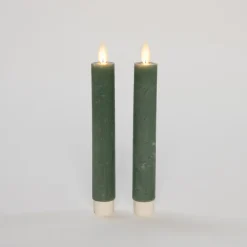 Kaarsen-Anna's Collection LED dinerkaarsen - 2x st - jade groen - 18 cm