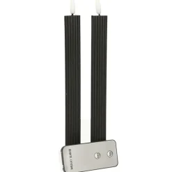 Kaarsen-Anna's Collection Led dinerkaarsen - 2x st - zwart - ribbel - 23 cm