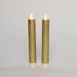 Anna's Collection LED dinerkaarsen - 2x - goud - 18 cm