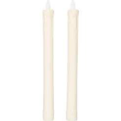 Anna's Collection LED Dinerkaarsen - 2x stuks - ivoor - 24 cm