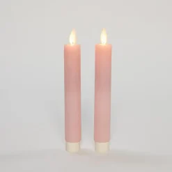 Anna's Collection LED dinerkaarsen - 2x st - lichtroze - 18 cm