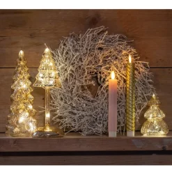 Anna's Collection LED dinerkaarsen - 2x st - lichtroze - 18 cm
