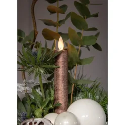 Kaarsen-Anna's Collection LED dinerkaarsen - 2x - brons - 23 cm