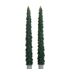 Kaarsen-Anna's Collection LED kerstboom dinerkaarsen - 2x - groen - 27 cm