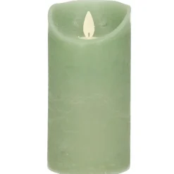 Kaarsen-Anna's Collection Led stompkaars - jade groen - H15 x D7,5 cm