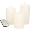 Anna's Collection LED Stompkaarsen met afstandsbediening - 3x - wit