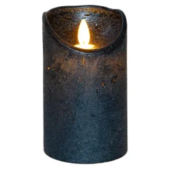 Kaarsen-Anna's Collection Led stompkaars - metallic blauw - 12,5 x 7,5 cm