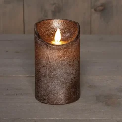 Anna's Collection Led stompkaars - brons - H12,5 x D7,5 cm - wax