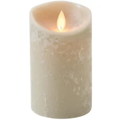 Kaarsen-Anna's Collection Led stompkaars - taupe - H12,5 x D7,5 cm - wax