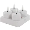 Kaarsen-Anna's Collection LED waxinelichtjes - 4x -wit - oplaadbaar