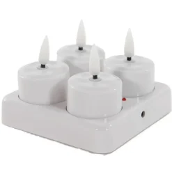 Kaarsen-Anna's Collection LED waxinelichtjes - 4x -wit - oplaadbaar