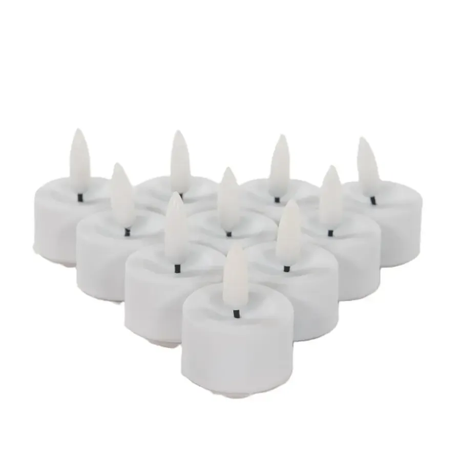Anna's Collection LED waxinelichtjes - 10x - wit -3,5 x 1,5 cm