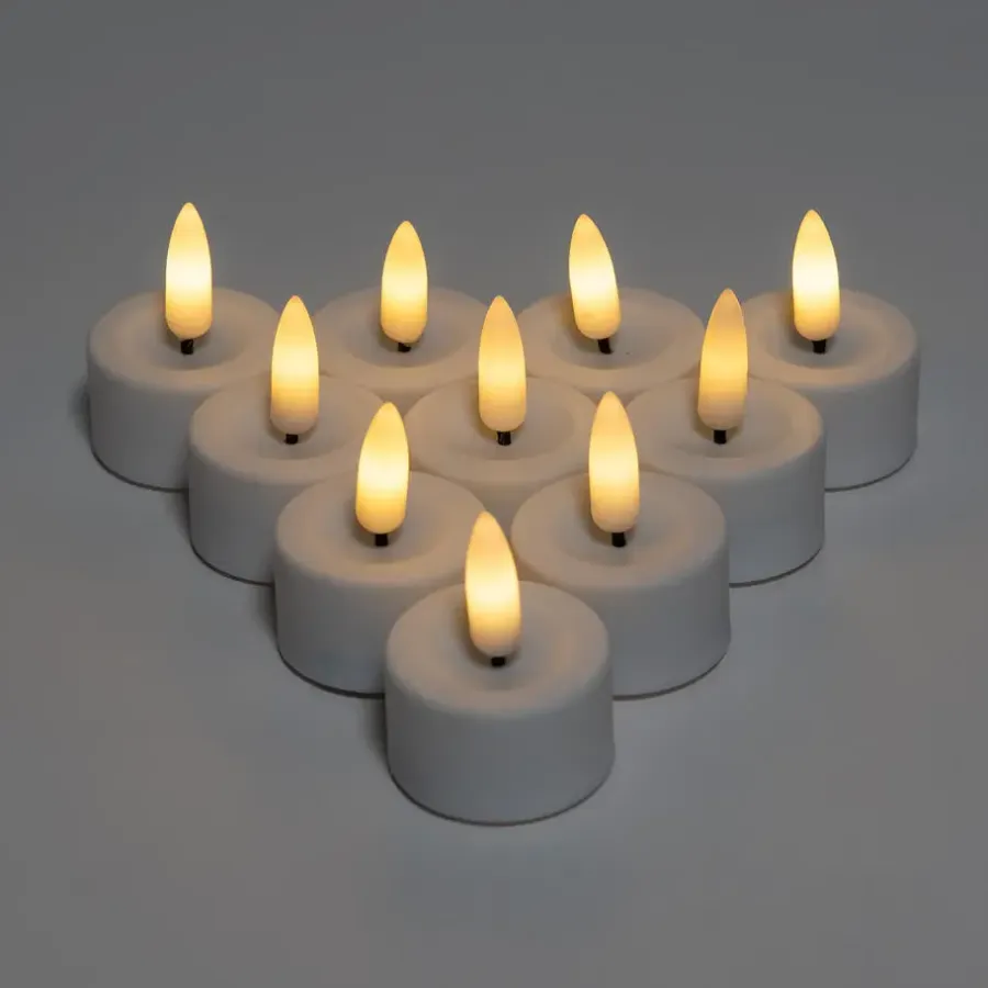 Anna's Collection LED waxinelichtjes - 10x - wit -3,5 x 1,5 cm