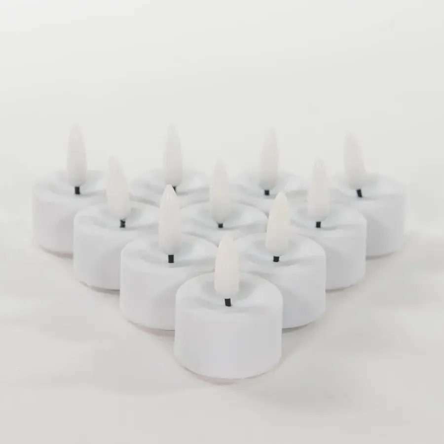 Anna's Collection LED waxinelichtjes - 10x - wit -3,5 x 1,5 cm