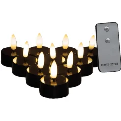Kaarsen-Anna's Collection LED waxinelichtjes - 10x -zwart -3,5 x 1,5 cm