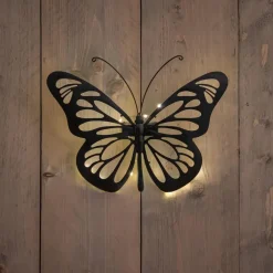 Anna's Collection Solar wandlamp - vlinder - 25 x 35 cm - metaal