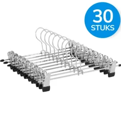 ACAZA Antislip Broekhangers met Knijpers - 30 stuks Kleding Hangers met Klemmen- 31cm