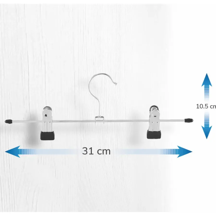 ACAZA Antislip Broekhangers met Knijpers - 30 stuks Kleding Hangers met Klemmen- 31cm
