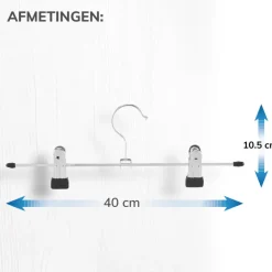 ACAZA Antislip kledinghangers - 40 cm lang - 20 stuks - zilvergrijs
