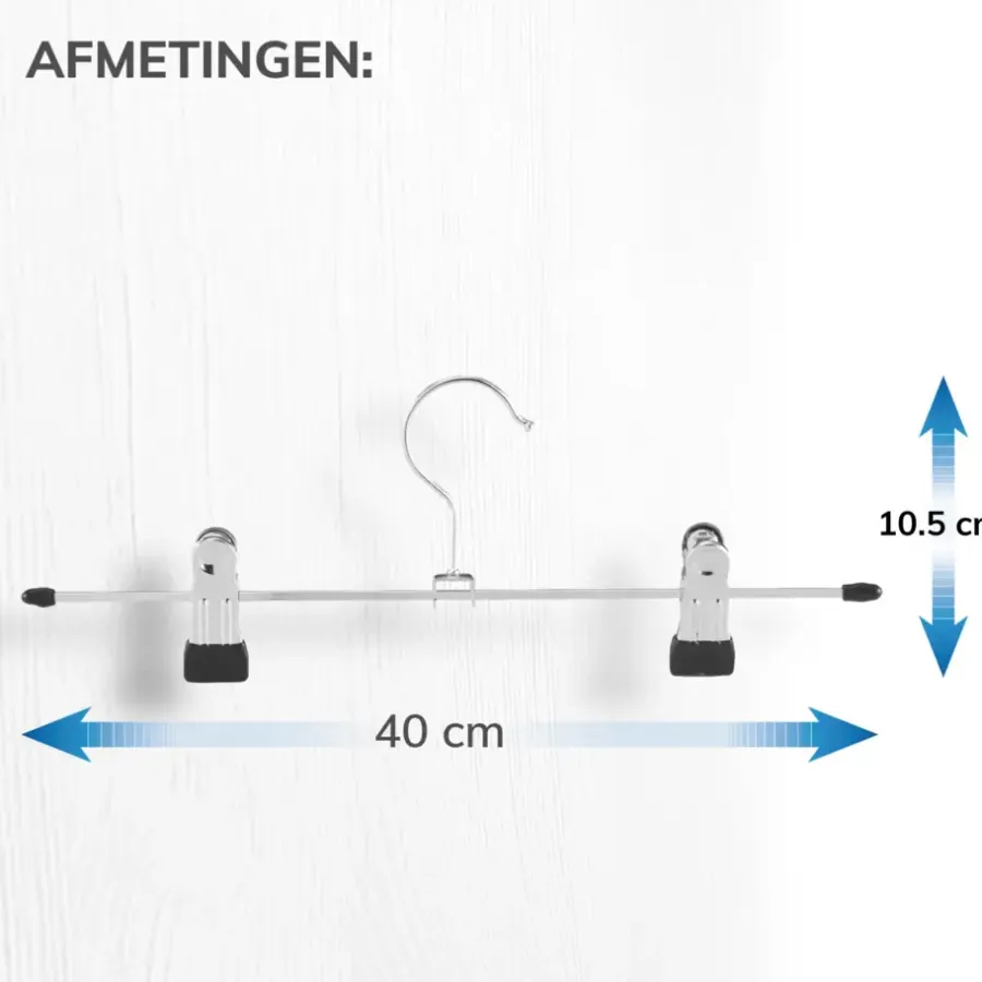 ACAZA Antislip kledinghangers - 40 cm lang - 20 stuks - zilvergrijs