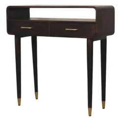 Artisan Furniture Apollo Loop Console, 2 Lades en Open Gleuf, Donkerbruin