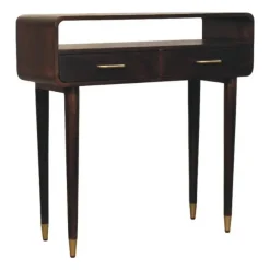 Artisan Furniture Apollo Loop Console, 2 Lades en Open Gleuf, Donkerbruin