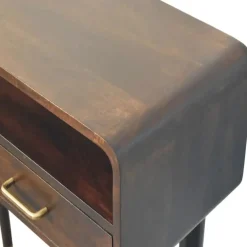 Artisan Furniture Apollo Loop Console, 2 Lades en Open Gleuf, Donkerbruin