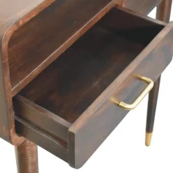 Artisan Furniture Apollo Loop Console, 2 Lades en Open Gleuf, Donkerbruin