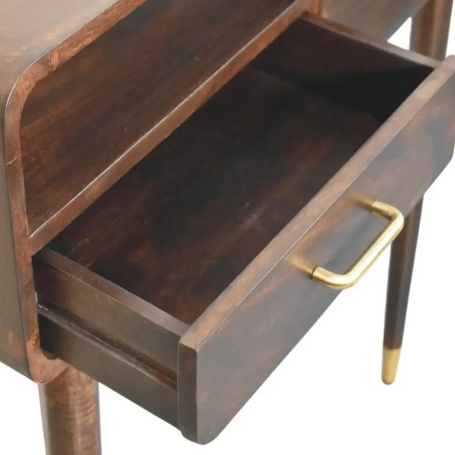 Artisan Furniture Apollo Loop Console, 2 Lades en Open Gleuf, Donkerbruin